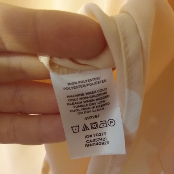 LOFT Peach white large dots blouse Size XS - Picture 4 of 5